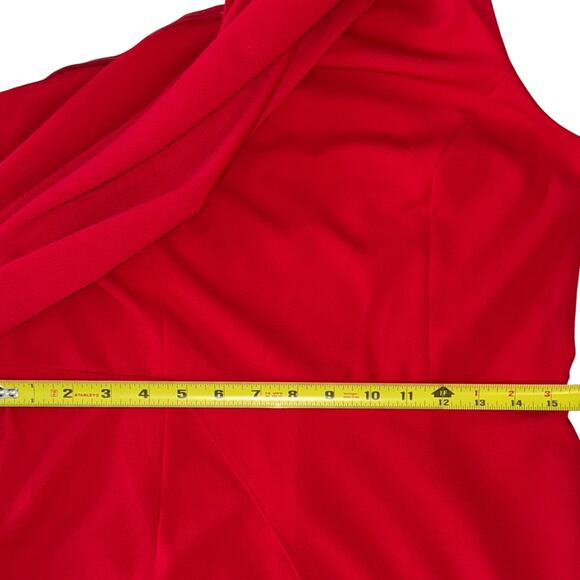 Adrianna Papell Red One-Shoulder Jumpsuit - Picture 12 of 14